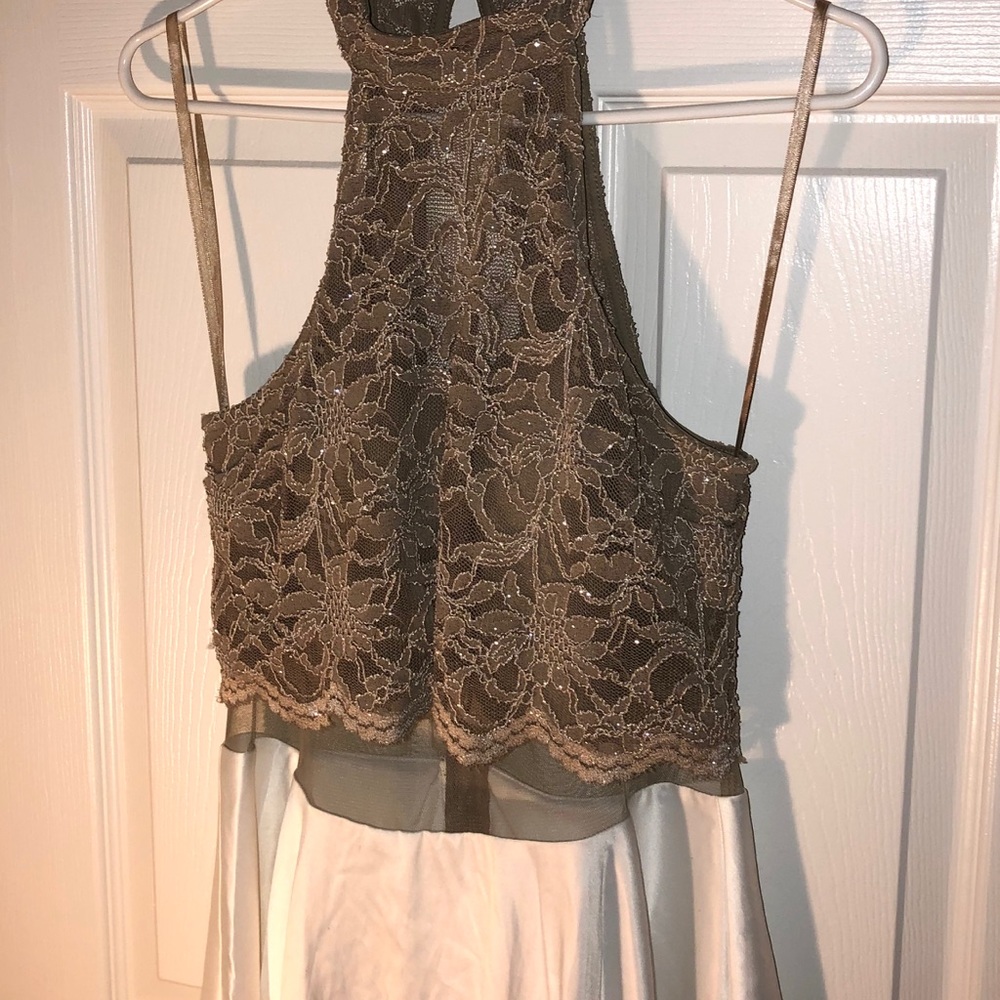 gold & white homecoming dress